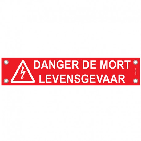 Banderolle d'avertissement DANGER DE MORT - LEVENSGEVAAR