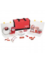 Group safety lockout kit, electrical focus with Zenex™ thermoplastic padlocks