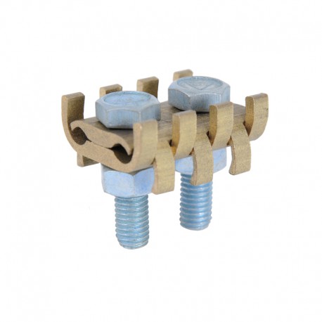 Comb cable holding clamps in brass - 2 bolts - diameter 3 to 5 mm - (cross section 7 à 19 mm²)