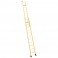 Double extension insulating ladder with rope