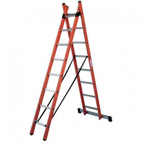 Insulating combined extension ladder - 2 elements