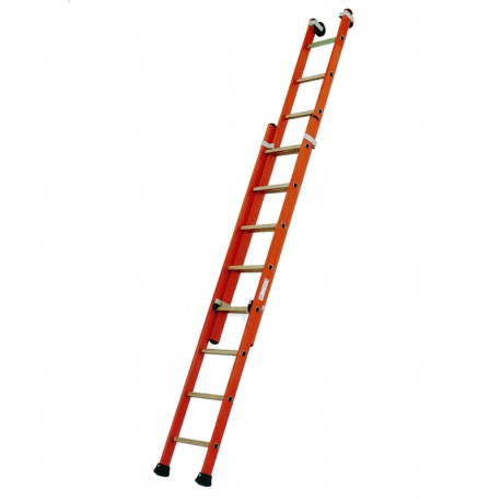 Manual insulating double extension ladder