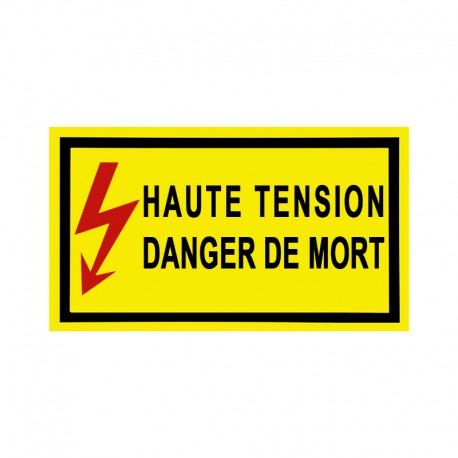 Sticker Haute Tension Danger de Mort size 350 x 200 mm