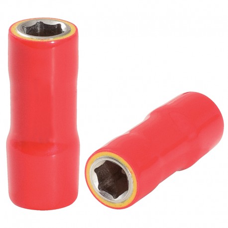 Insulated 6-point socket for 1/4’‘