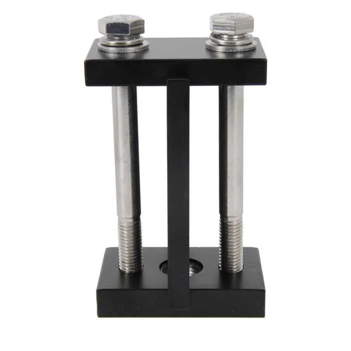 [B15922] Support barre vertical (sur chant) pour fixation de barres sur isolateur - modèle fixe (50 mm, Pour 1 barre de 5 à 20 mm).webp