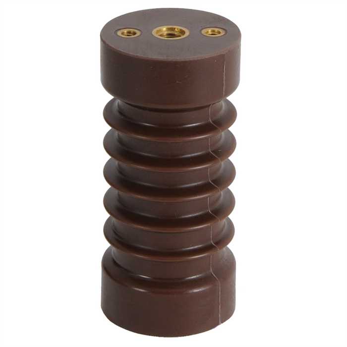 Isolateur support pour service intérieur en epoxy - hauteur 130 mm
- Tension de service : 12 kV - Flexion : 5000 Newton
- Inserts M12 +2xM6 / M16