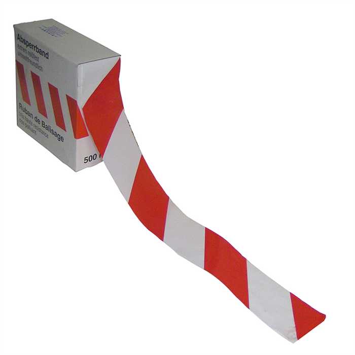 [SCR500RB] lint voor begrenzing ROOD/WIT - 80mmx 500 m