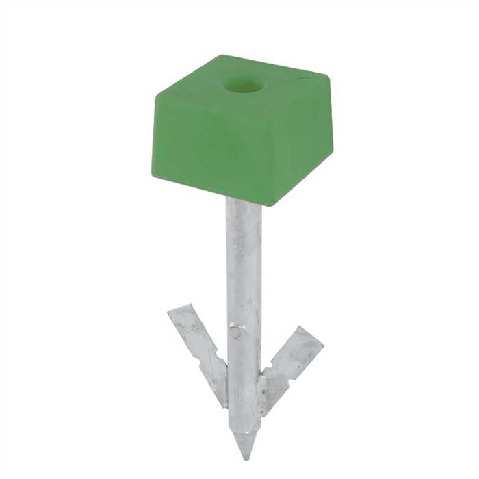 Borne de repérage en PEHD vert - 2 éclairs