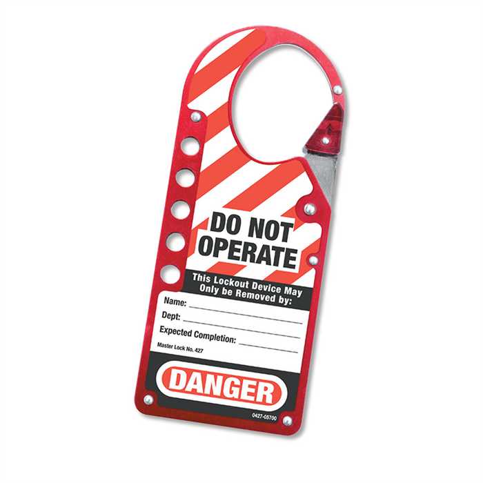 [427] Rode lockout-slotvermeerderaar met tagout-identificatie.
4,4 cm x 5,4 cm diameter binnenkant van de haak, tot 5 hangsloten
