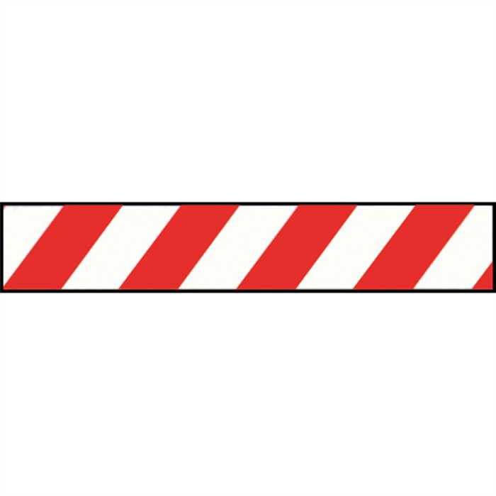 [SCRM-R/B] Afbakeningsmagneet vinyl rood/wit schuin gestreept 1mx50 mm