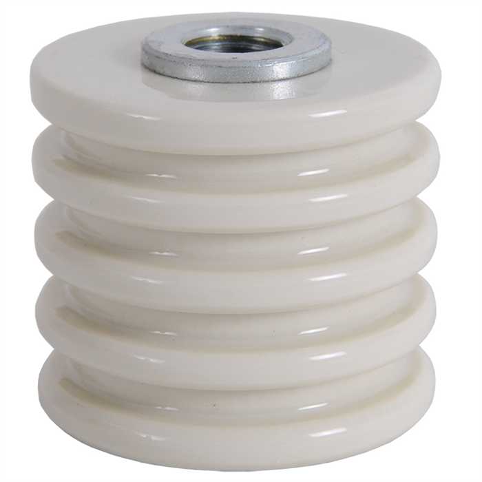 [BG60M10-IS312025600] Type BG60M10 - Article : IS312025600 
Ceramic insulator for outdoor use - Height 60 mm – diameter 60 mm 
Threaded female/female inserts nickel plated brass M10