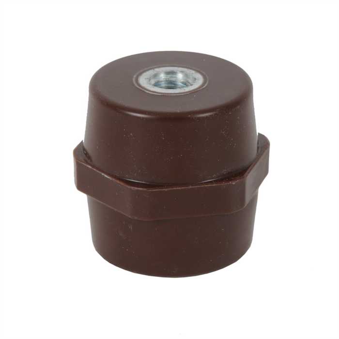 [BNSS5050M10] Isolateur en résine époxy brune - hauteur 50 mm -  fem/fem M10