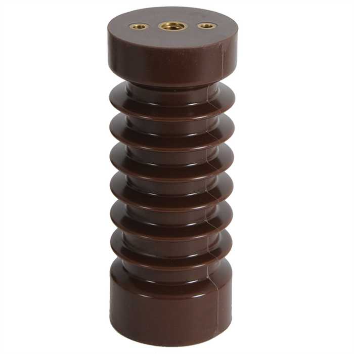Epoxy steunisolator voor binnendienst - Hoogte 175 mm
- Dienstspanning : 17,5 kV - Buigweerstand : 5000 N
- Draad M10 +2xM6 / M16