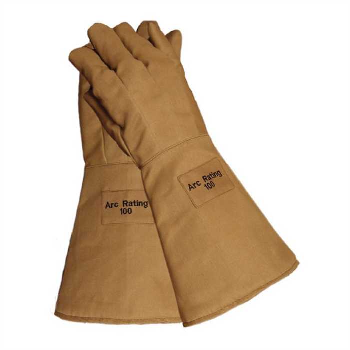 Arcflash gloves - ATPV : 100 Cal/cm² - caramel brown 
Multi Layer Kevlar/Nomex - 18'' long (460mm)