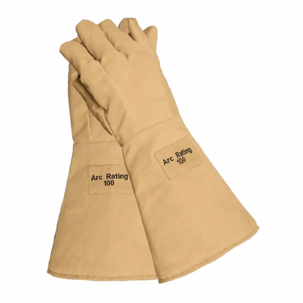 Gants résistant à l'arflash -  ATPV : 100 Cal/cm² 
Couleur brun caramel
Multi Layer Kevlar/Nomex - 18'' longuer (460mm)