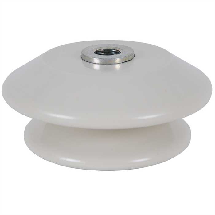 [BS60M16] Type BS60M16 - Article IS3120241
Isolateur céramique à jupes - hauteur 60 mm – diam. 110 mm - Inserts acier zingué femelle/femelle M16