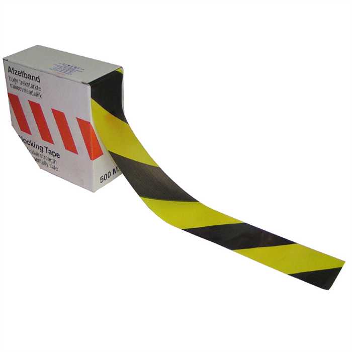 ruban de balisage NOIR/JAUNE - 75x 500 m