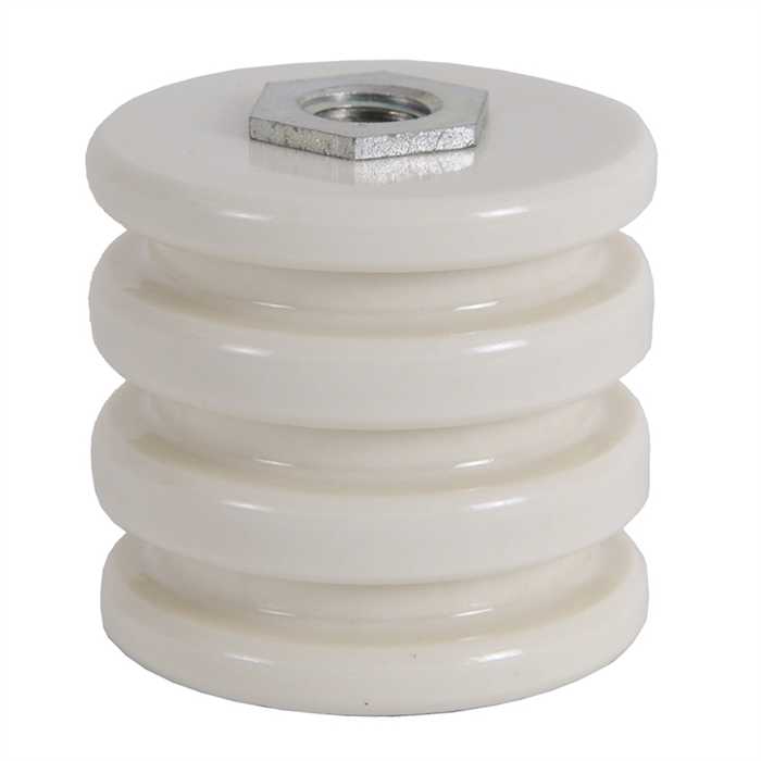 Isolateur haute température pour usage extérieur 
Hauteur 35 mm - diam. 36 mm - Insert laiton nickelé femelle M8