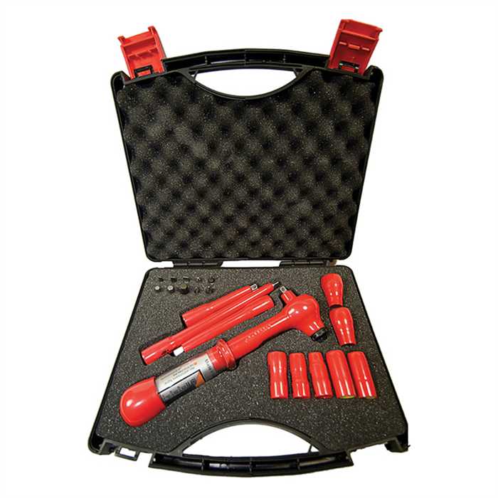 Set isolé avec douilles et clé dynamométrique - 1/4’’ avec coffret