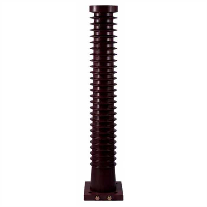 Epoxy steunisolator voor binnendienst op sokkel - Hoogte 970 mm
- Dienstspanning : 123 kV - Buigweerstand : 8000 N
Draad vrouwelijk top : M16 + 4xM12 (as gaten 66 mm)
basis op sokkel : 4x gaten Ø18mm - tss as 130mm