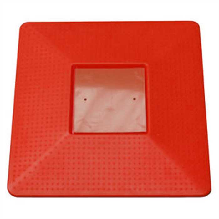 Borne plate de couleur rouge - dimensions 40x40cm
Avec ancrage