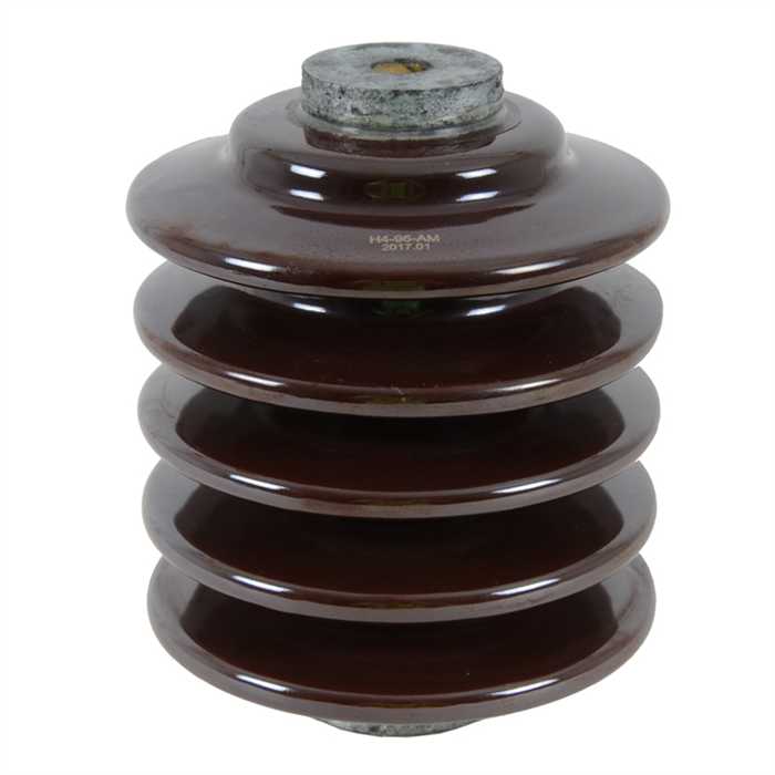 Isolateur porcelaine vernie brune pour extérieur
Tension de service  17,5 kV - Fixation : M16/M16
Hauteur : 175 mm - Diamètre : 140 mm
Flexion : 4000 N - Ligne de fuite : 370 mm