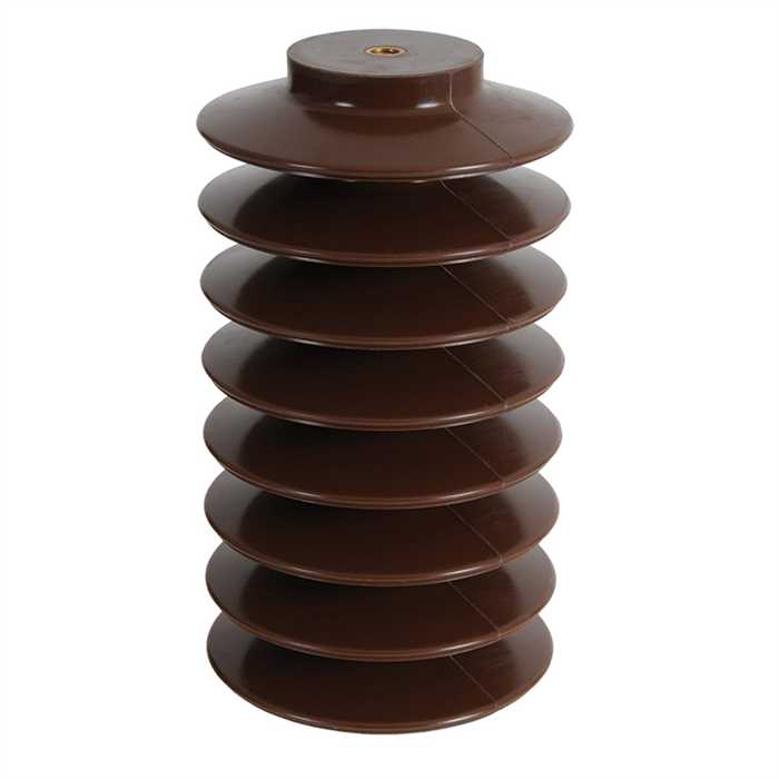 Isolateur résine cycloaliphatique brune pour usage extérieur 
Un 24 KV - 5000 N - Ht 280 mm - M10 - Dessous M16
