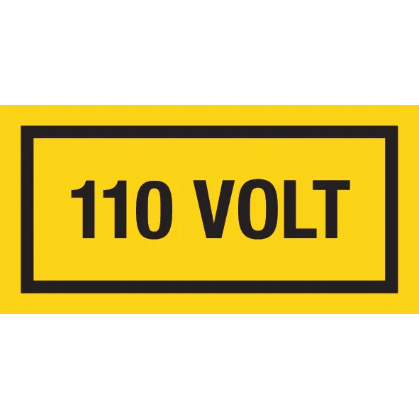 Zelfklever 110 V - afmeting 100x50mm