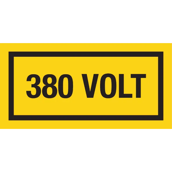 Zelfklever 380 V - afmeting 100x50mm