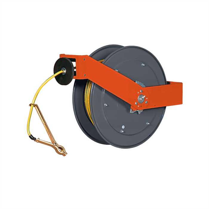 Enrouleur automatique de mise à la terre avec cliquet d’arret.
Modèle ouvert - Section : 25mm²  - Longueur de câble : 40 m
Pince de mise à la terre en laiton matricé 100 Amp.