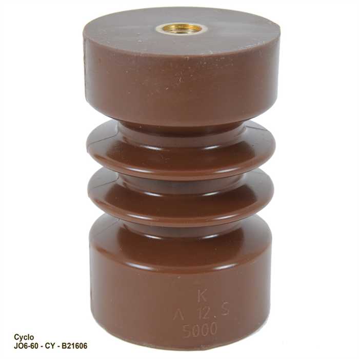[JO6-60 - CY - B21606] Cycloaliphatic postinsulator for outdoor use - Height 95 mm
- Max working voltage 7,2 kV - Flexion : 5000 N
- Inserts M12 / M12
