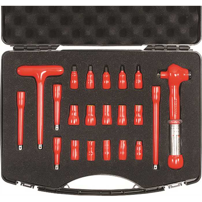 Geïsoleerde dopsleutelset - 1/4’’
 in koffer