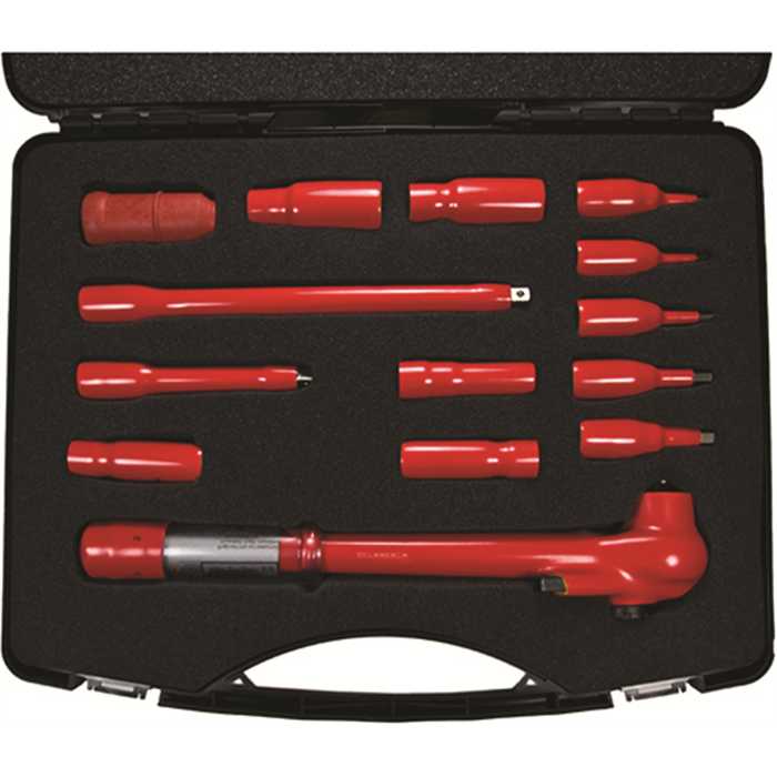 Geïsoleerde dopsleutelset - 3/8’ in koffer
Conform IEC 60900 (1000V ac / 1500 V dc)