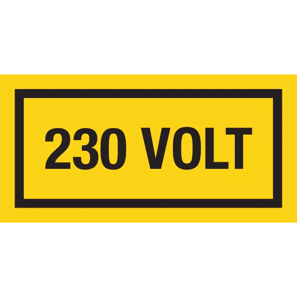 Sticker yellow/black - 100x50 - 230 Volt