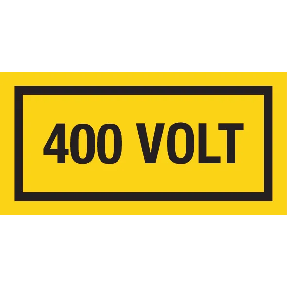 Zelfklever 400 Volt - afmeting 100x50mm
