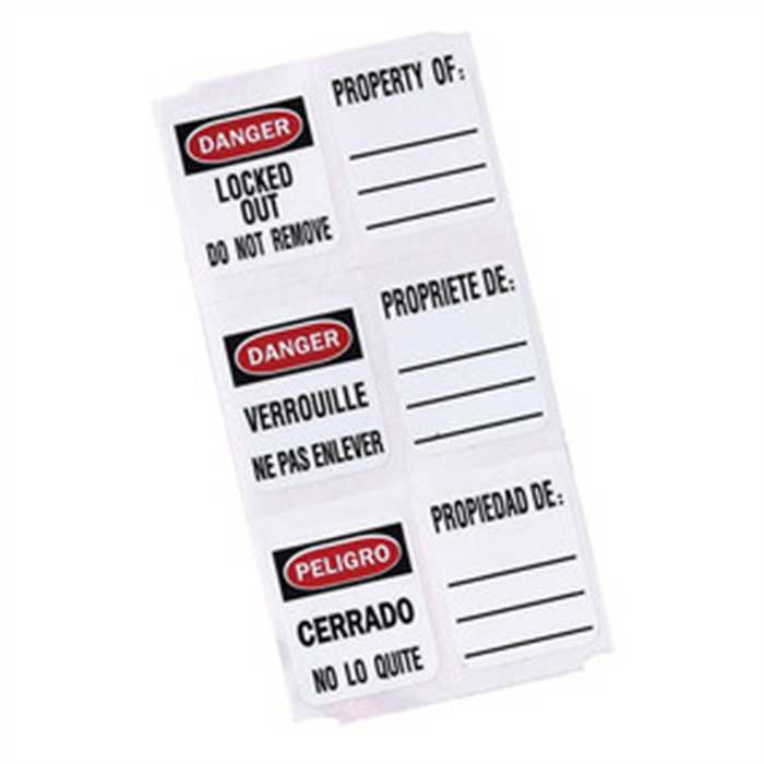 [S140] Beschrijfbare hangslotlabels, Noord-Amerikaans Engels, Spaans en Frans