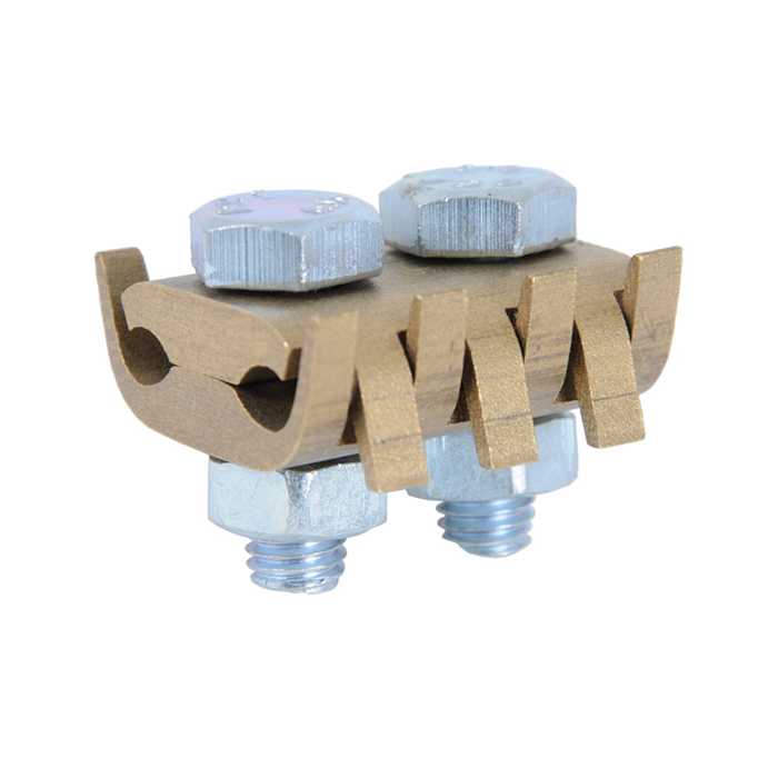 Raccords à griffes diamètre 9 à 12 mm - (section 50 à 95 mm²)
Version 2 boulons - Corps en laiton - visseries acier zingué