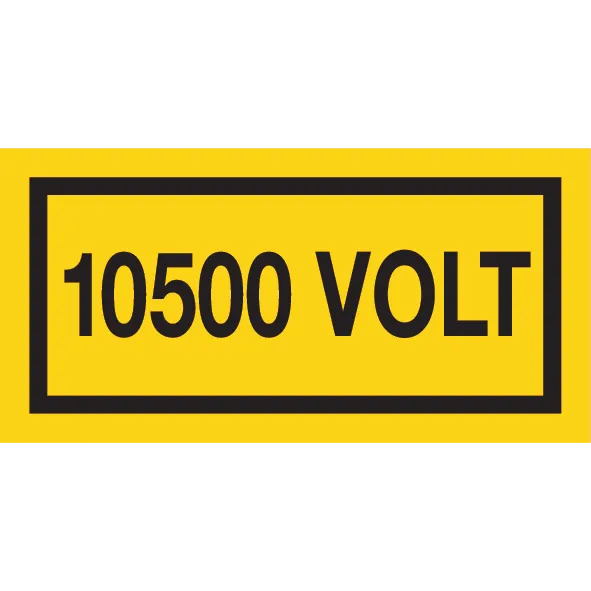 [PM1531.A0] Sticker – yellow background – black text : 10.500 VOLT 
Size : 100 x 50 mm
