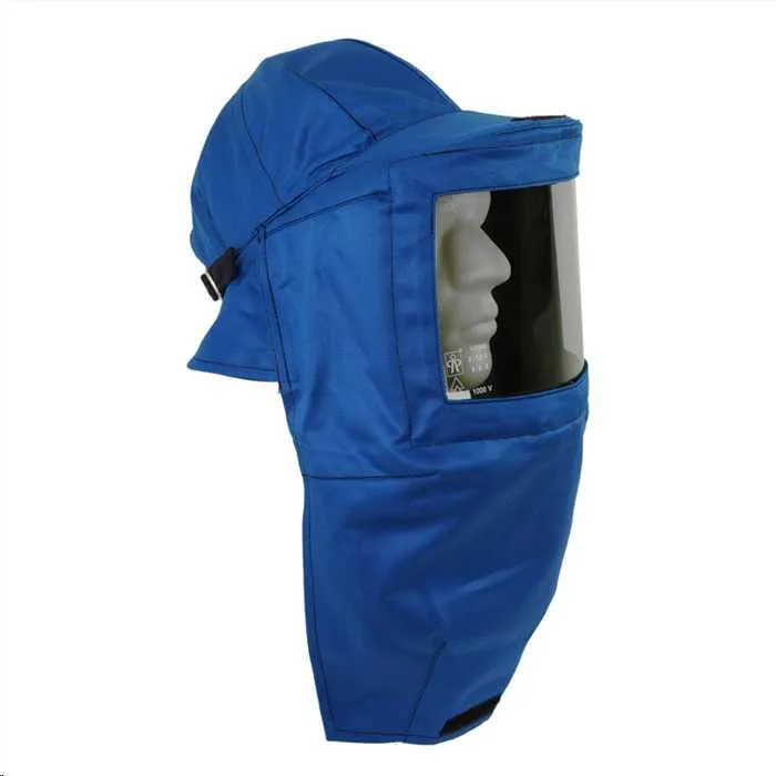 Electrician protective face screen with hood.
Faceshield dimensions 250x165mm
class 2 (7kA/0,5s) + 8 kA/0,5 s + VLT >75% = Class 0