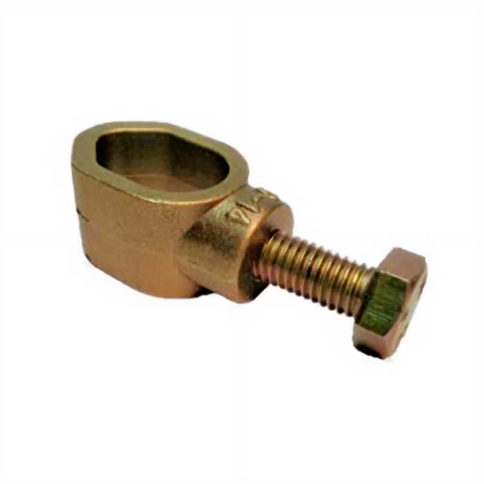 Connecteur pour piquet 14,2/16 mm et 5/8 en laiton
avec vis de M10x25
pour usage avec cable 35/50 mm²
couple de serrage 20/25Nm