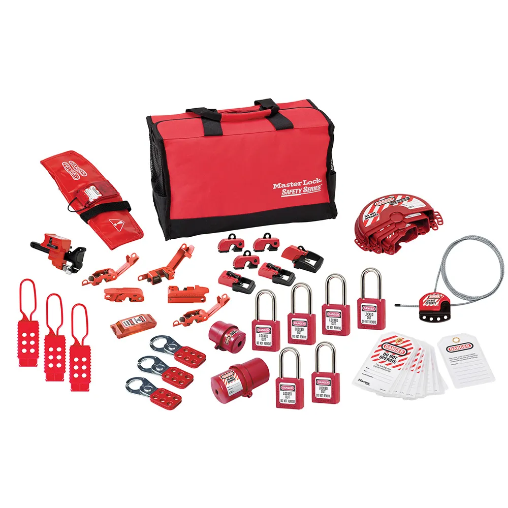 [1458VE410PRE] Lockout-draagtas met eersteklas apparatuur voor kleppen en elektrische toepassingen, en zes Zenex™ thermoplastische hangsloten