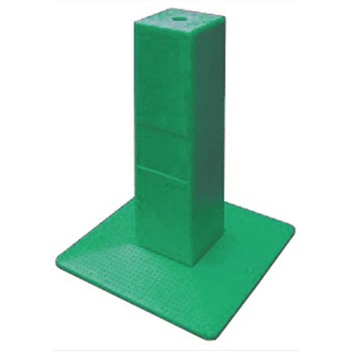 [APP50 PER GRN] Groene Merkpaal hoogte 500 mm in PEHD blok gevuld met beton
geleverd met ankering en basisplaat,