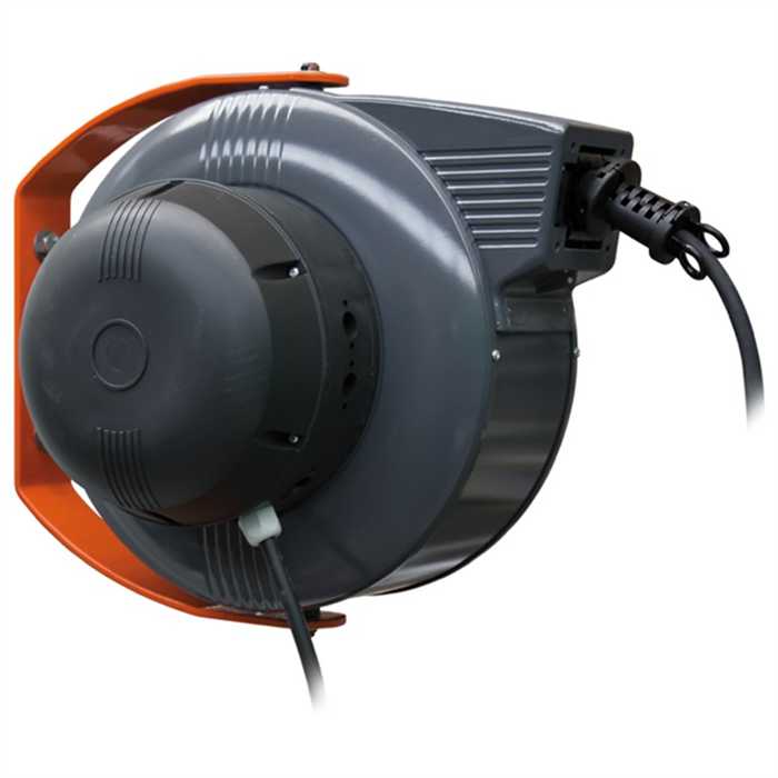 Automatische kabelhaspel met elektrische kabel in gesloten trommel
Kabel 4G1,5 - lengte 15 meter 
- Met orienteerbare muurbevestiging (180°)