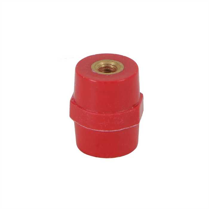 [DB20PM4] Isolateur polyverre - hauteur 20 mm - inserts fem./fem. (Rouge, M4/M4)