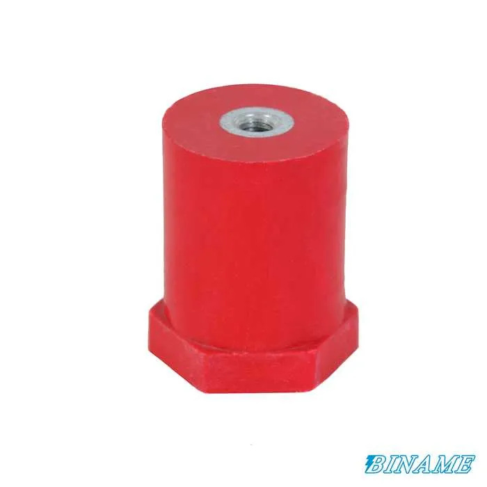 [CT/P55M8] Polyglass spacer insulator – Height: 55 mm – Diameter: 40 mm – Female/female inserts (M8/M8)