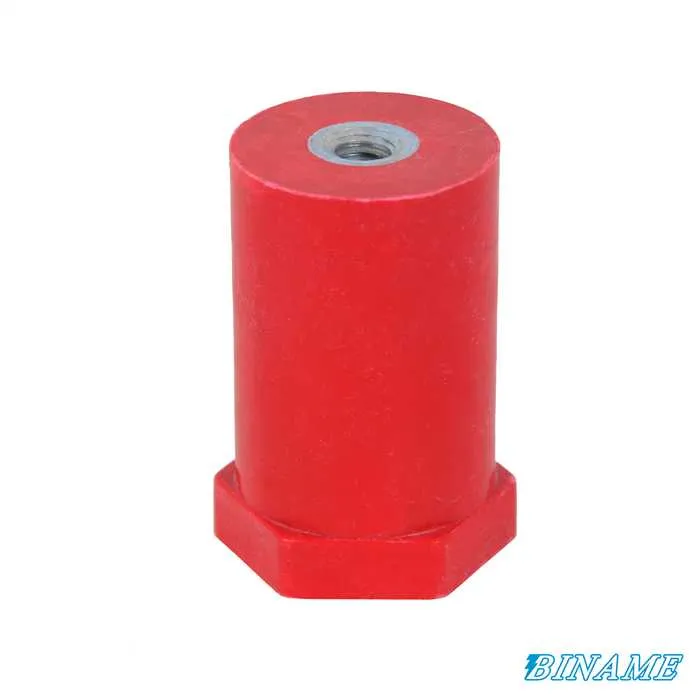 [CT/P65M8] Isolateur colonne polyverre - hauteur 65 mm - diamètre 40 mm - inserts femelle/femelle (M8/M8)