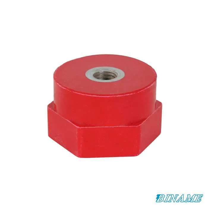 Isolateur colonne polyverre - hauteur 40 mm - diamètre 60 mm - inserts femelle/femelle