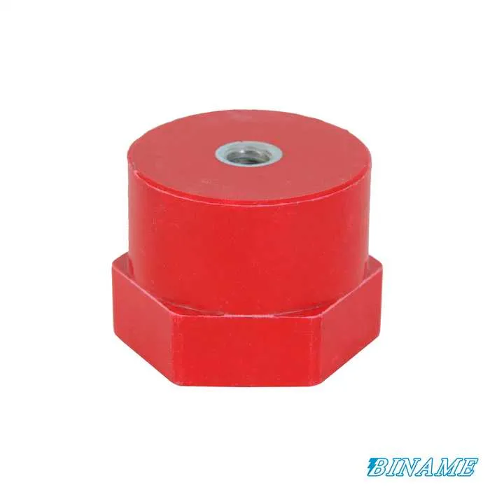 Polyglas kolomisolator – Hoogte: 50 mm – Diameter: 60 mm – Vrouwelijke/vrouwelijke inzetstukken