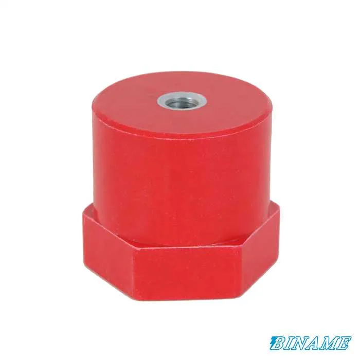Isolateur colonne polyverre - hauteur 60 mm - diamètre 60 mm - inserts femelle/femelle