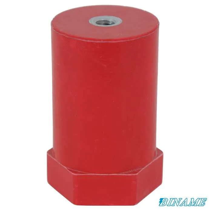 Polyglas kolomisolator – Hoogte: 100 mm – Diameter: 60 mm – Vrouwelijke/vrouwelijke inzetstukken